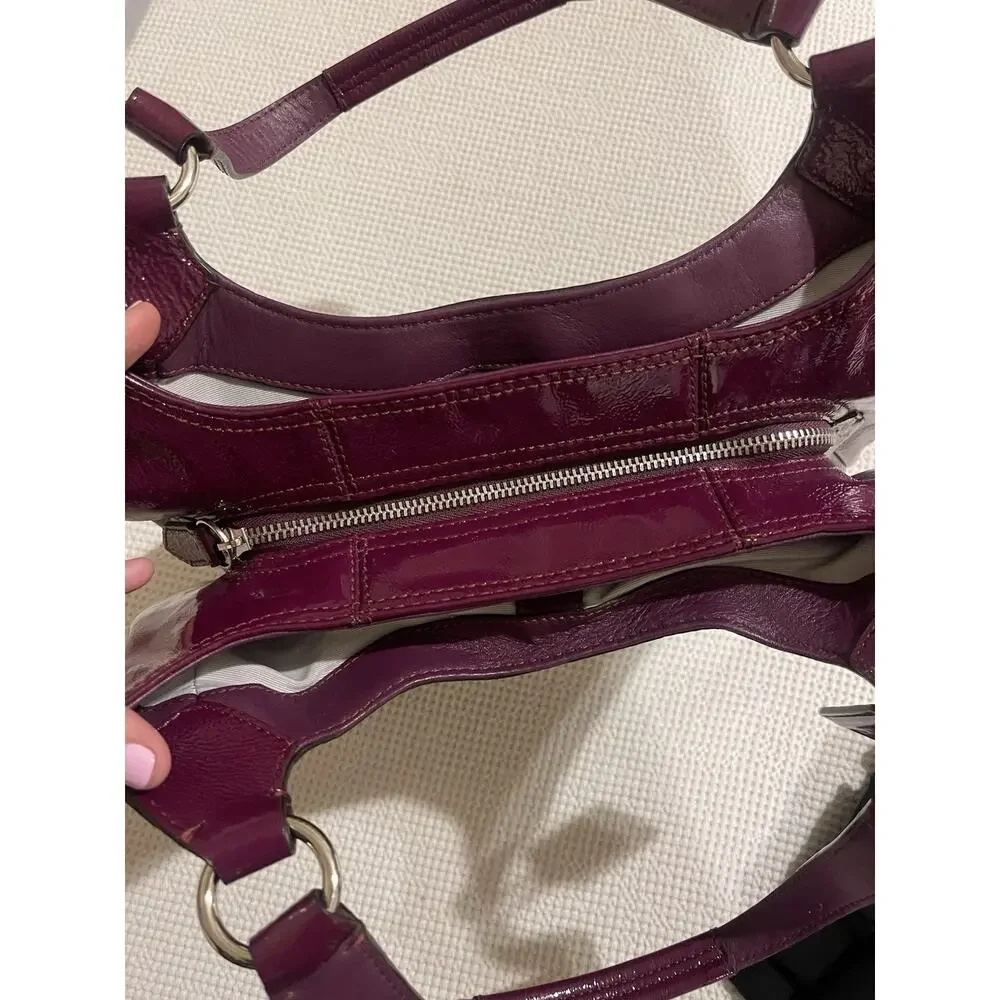 Coach Soho Large Y2K Hobo Shoulder Bag Crimson Plum Patent Leather NWOT